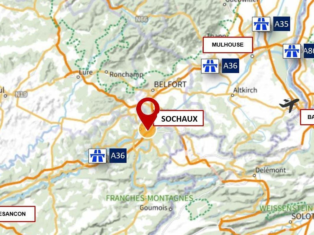 20000 m² pour cetentrepôts classe c en location à Sochaux