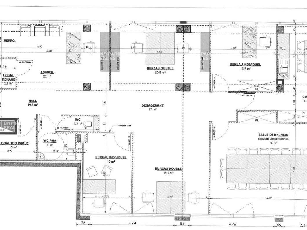 739.58 m² pour ce bureaux en location à Rennes