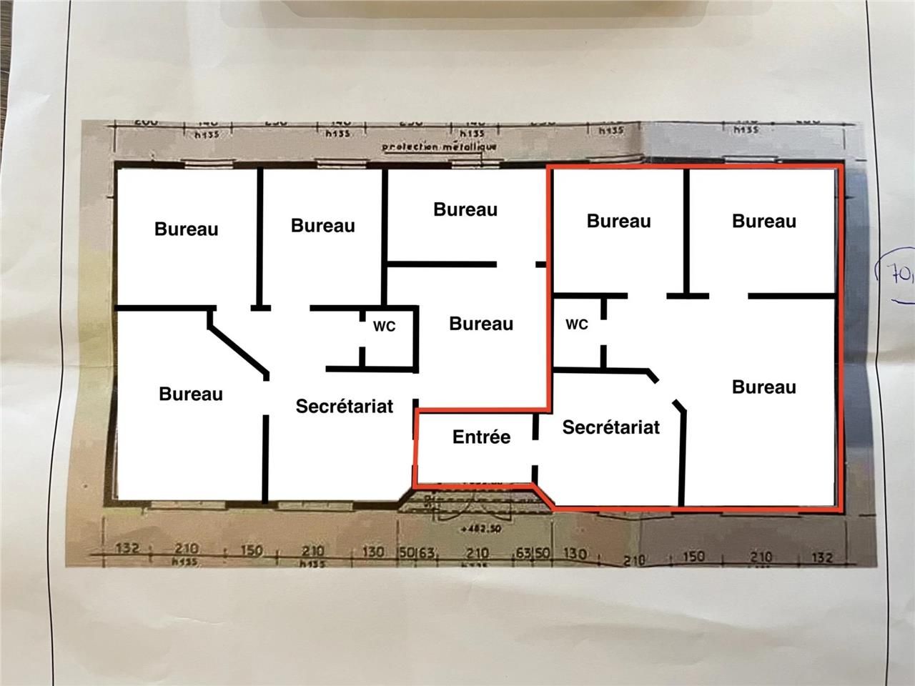 Location bureaux 199 m² divisibles à partir de 81 m²
