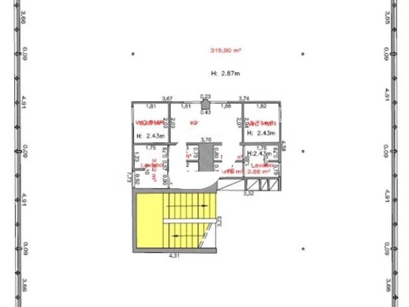 Location bureaux 375 m² non divisibles