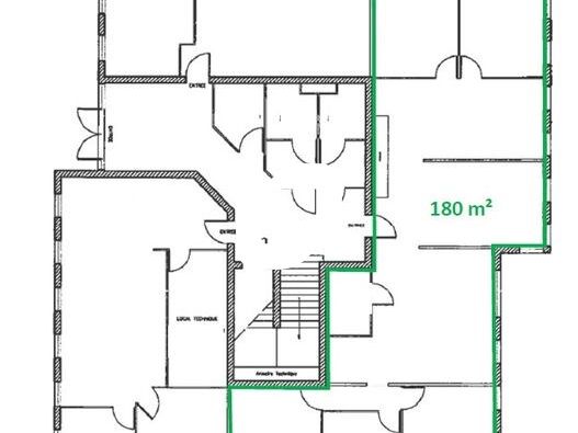 Location bureaux 180 m² non divisibles