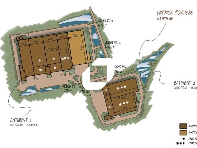 Location entrepots 6350 m² non divisibles