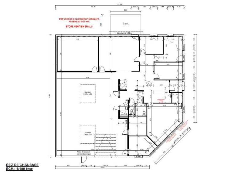 Location bureaux 130 m² non divisibles