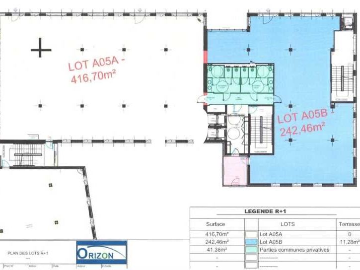 Vente bureaux 701 m² divisibles à partir de 263 m²