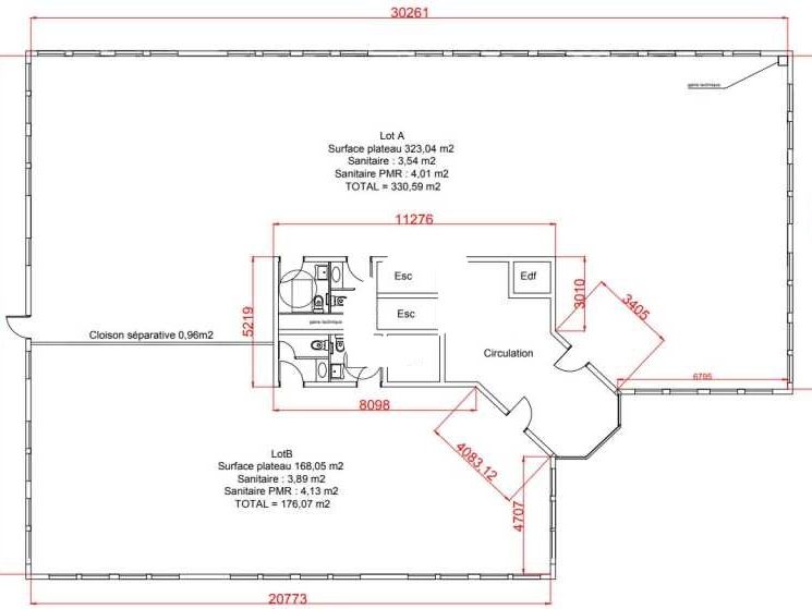 Vente bureaux 508 m² divisibles à partir de 177 m²