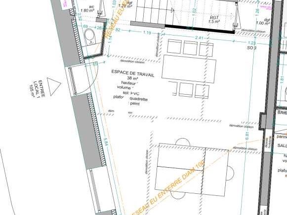 Location bureaux 99 m² non divisibles