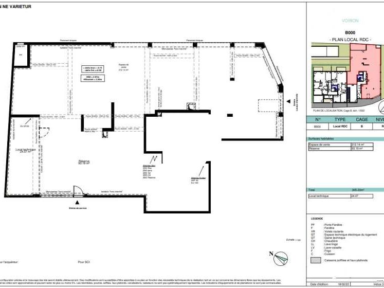 Location locaux commerciaux 329 m² non divisibles