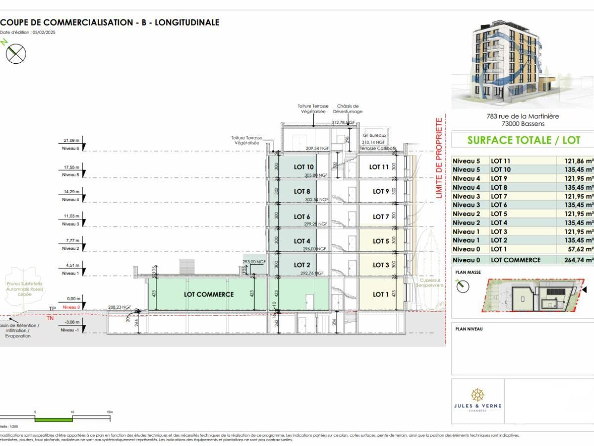 Vente Bureaux 1730.85 m² divisibles 73000 Bassens