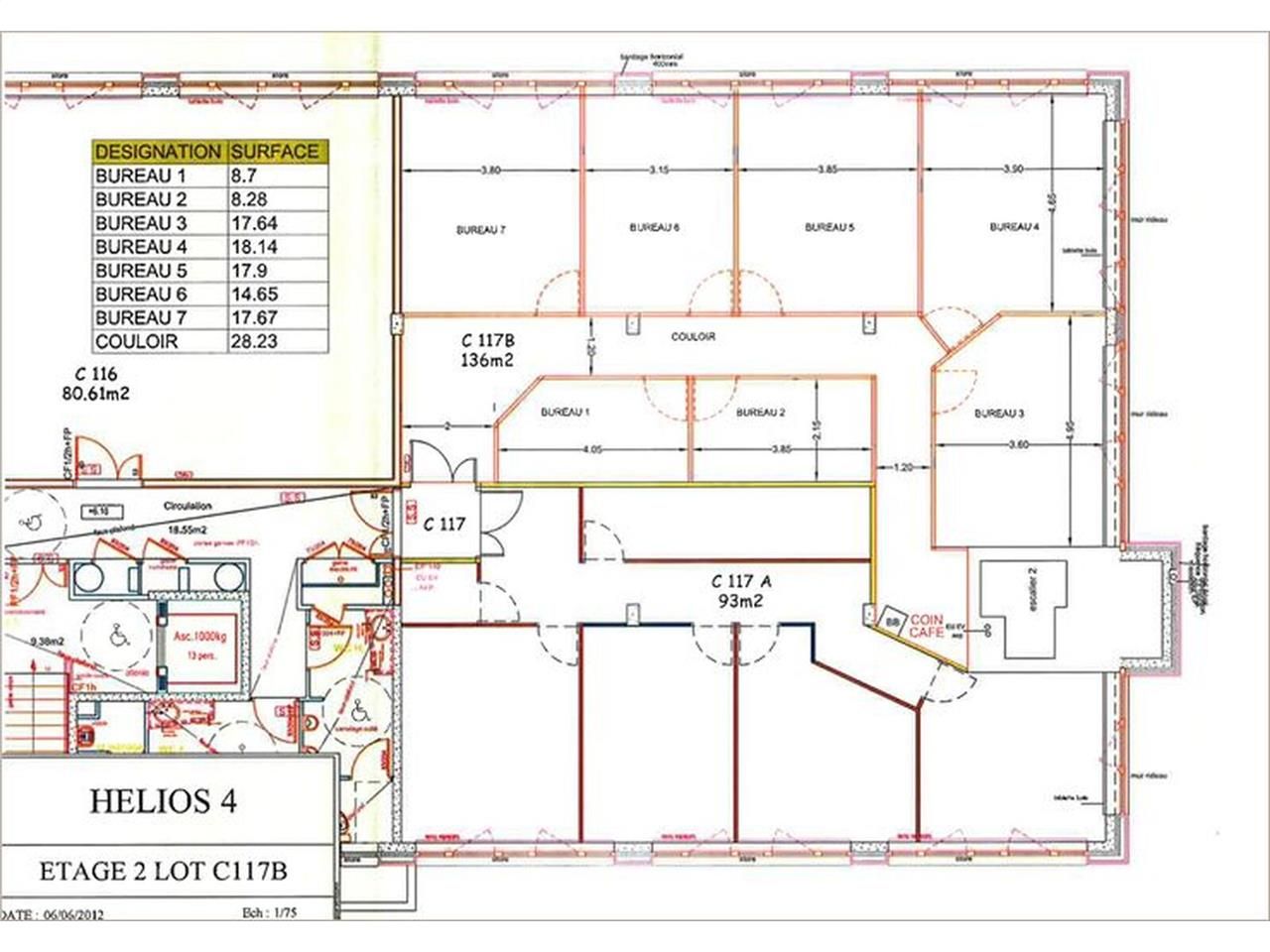 Surfaces de bureaux disponibles à la location, da