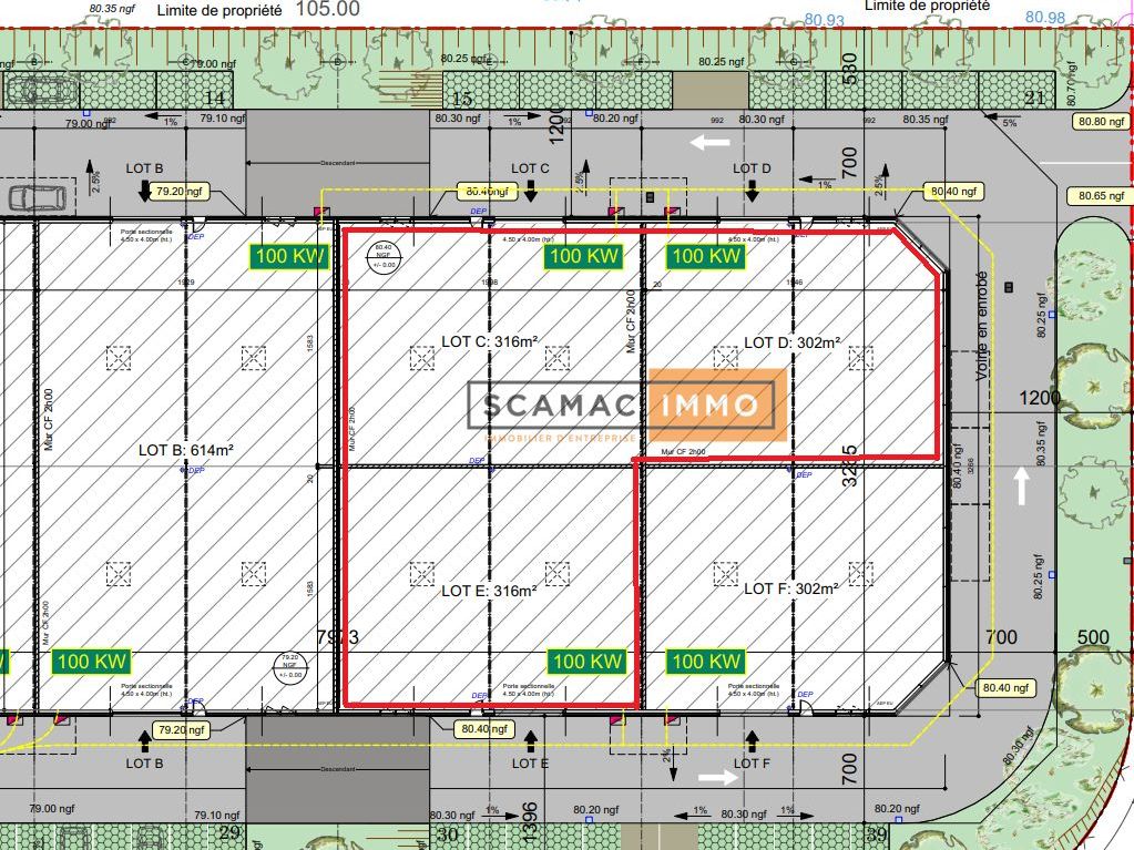 Location Local d'activités 934 m² non divisibles