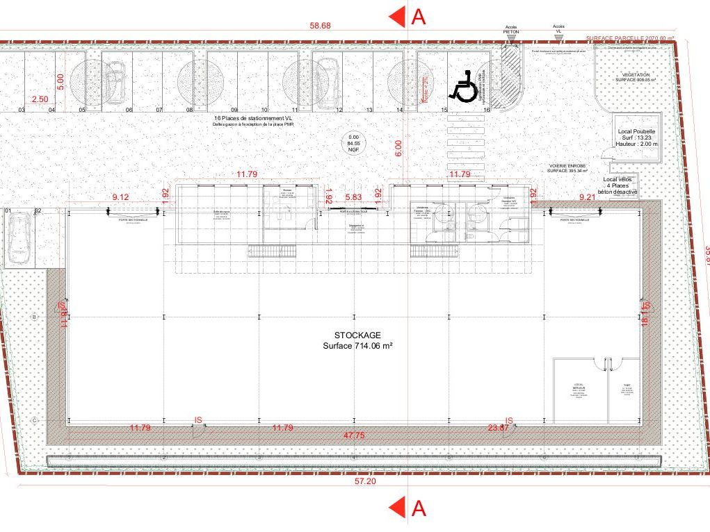 Local d'activités de 1050m²