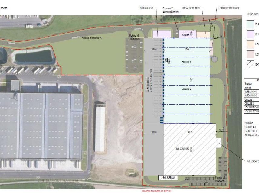 Location Local d'activités 26200 m² non divisibles