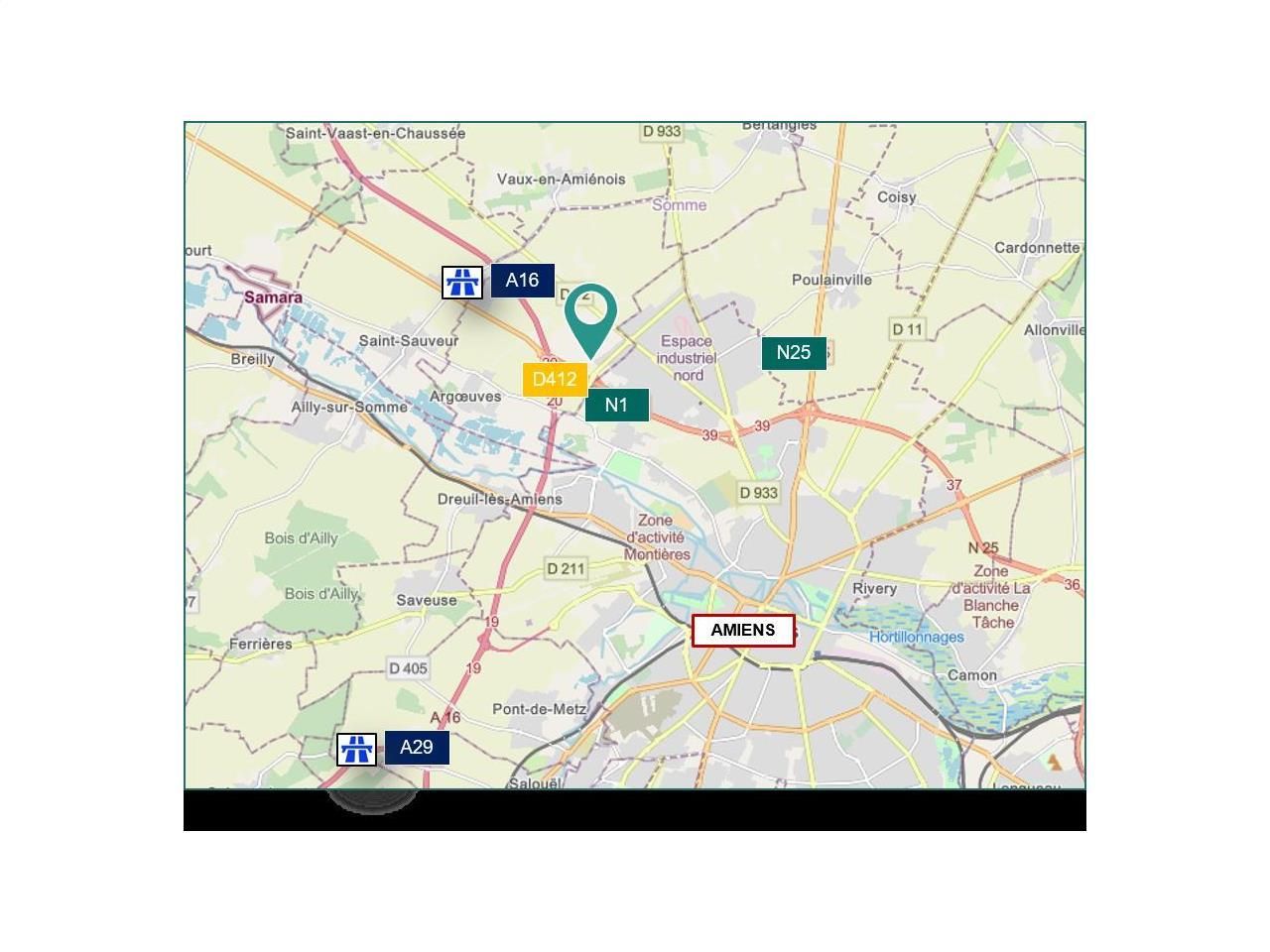 4184 m² pour cetentrepôts classe b en location à Amiens