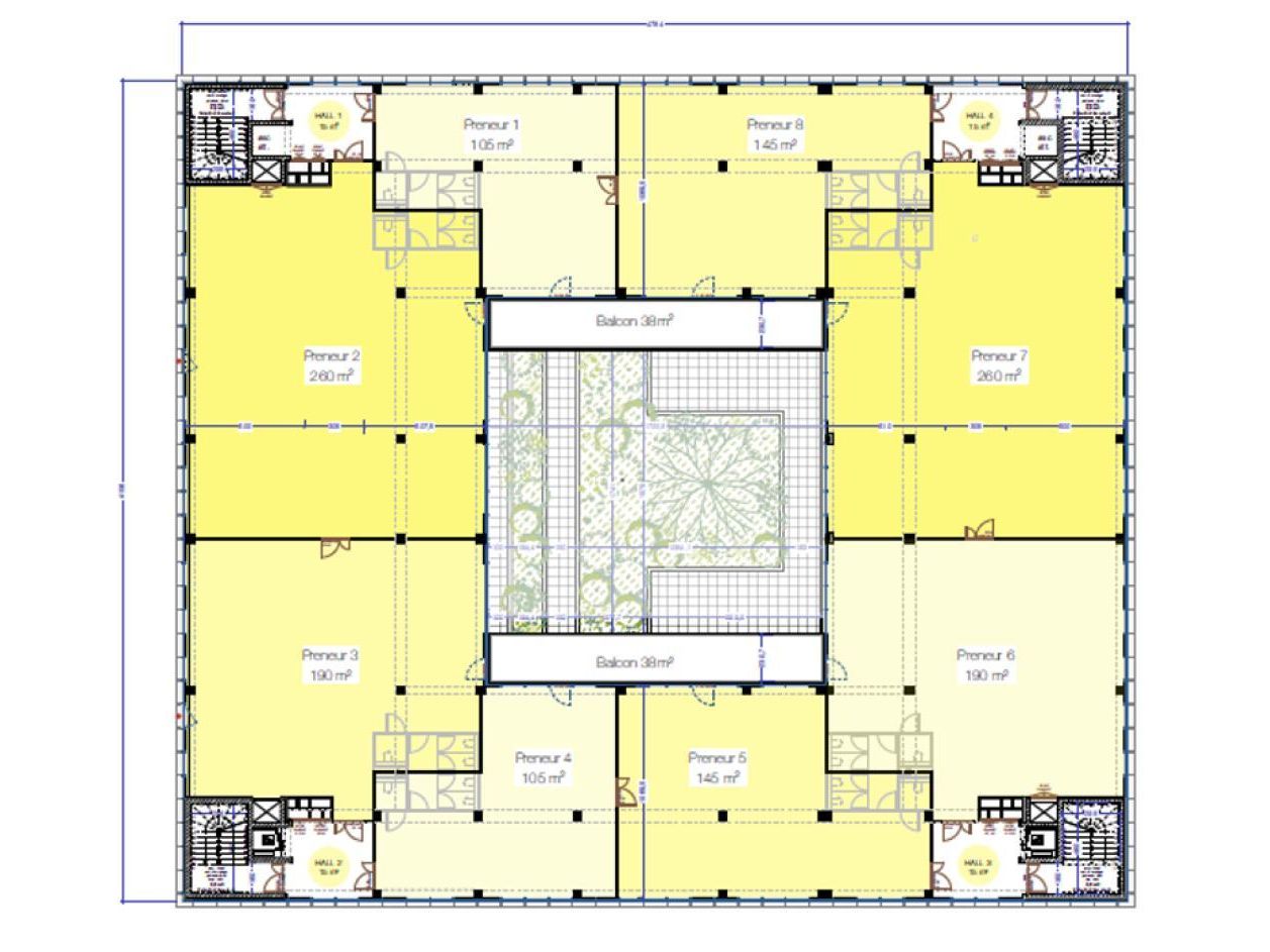 3618 m² pour ce bureaux en location à Mérignac
