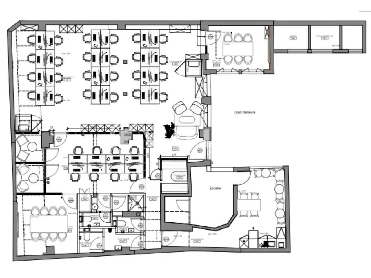 Bureaux fermé Coworking bureaux 200 m² non divisibles