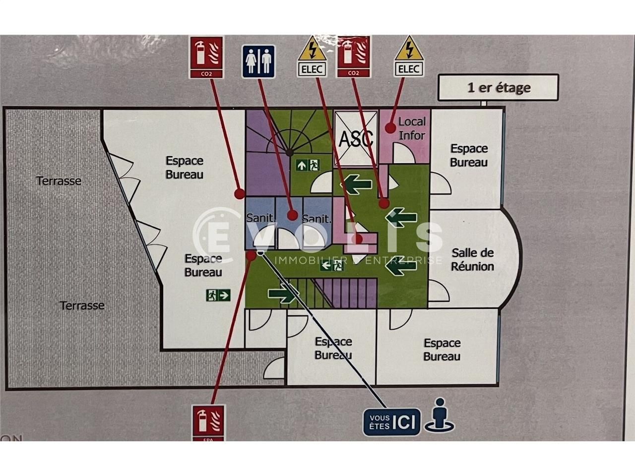 Location bureaux 260 m² non divisibles