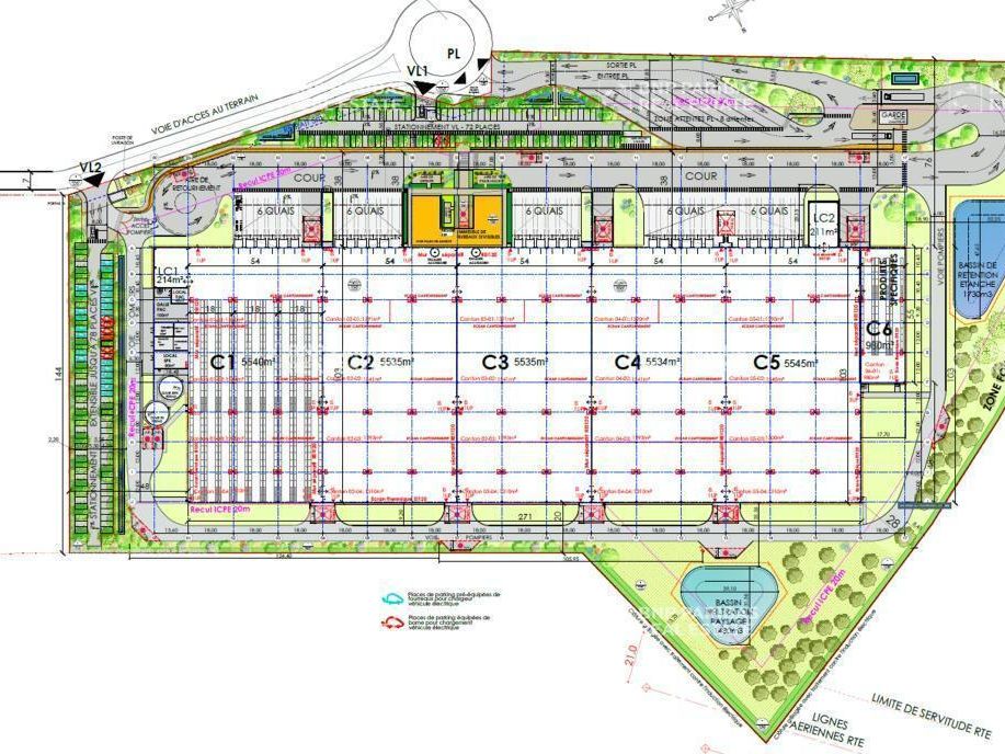 30688 m² pour cetentrepôts classe a en location à Toul