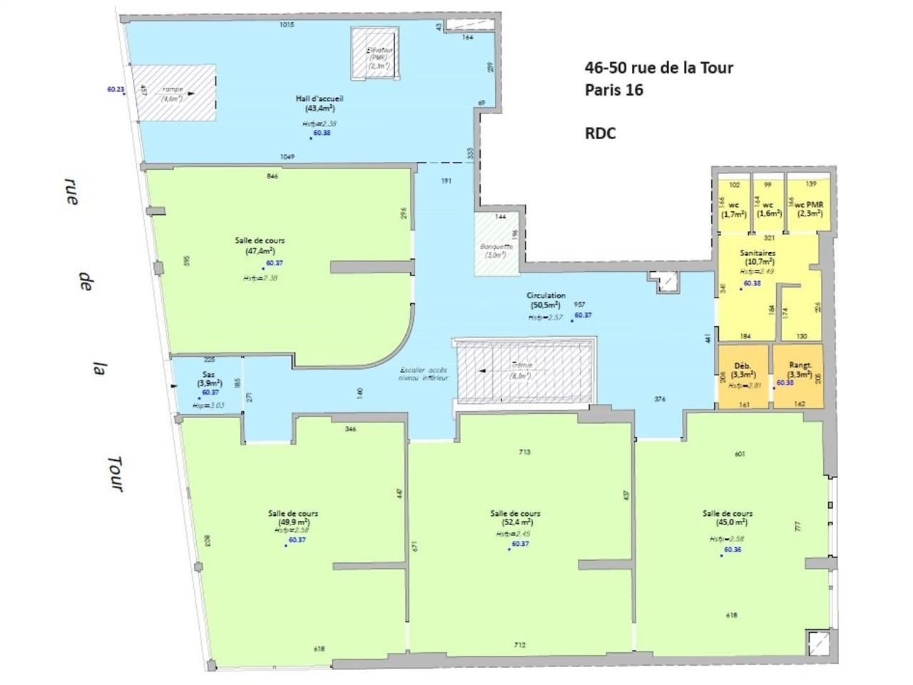 1117 m² pour ce bureaux en location à Paris