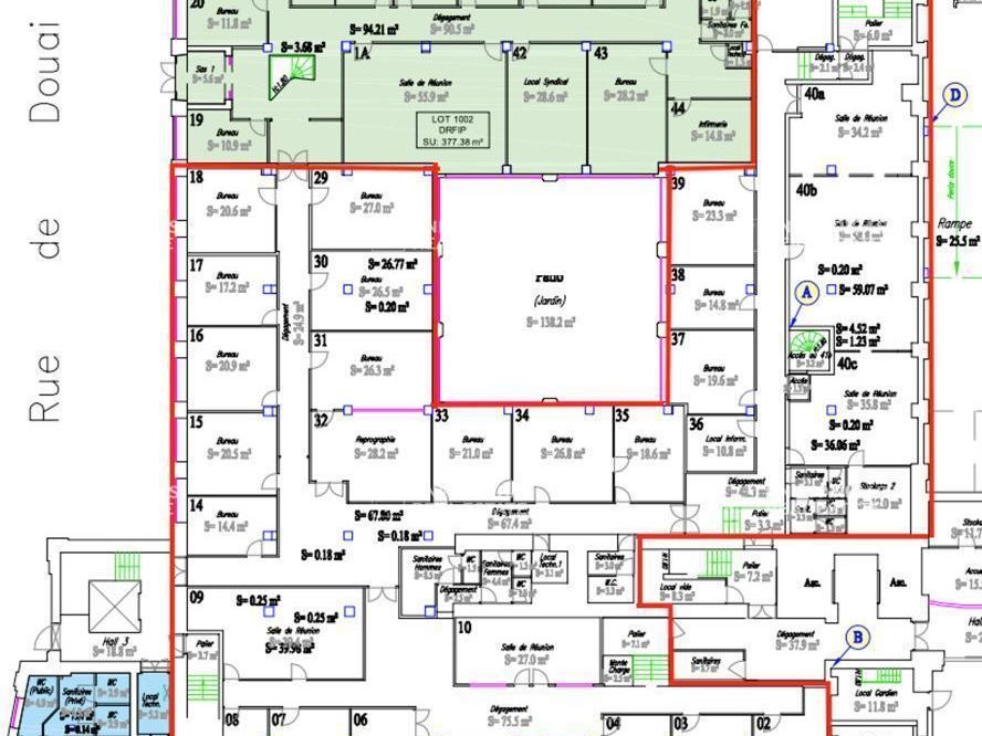 Location Bureaux 1218 m² non divisibles 59000 Lille