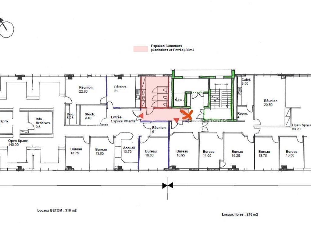 555 m² pour ce bureaux en location à Rennes