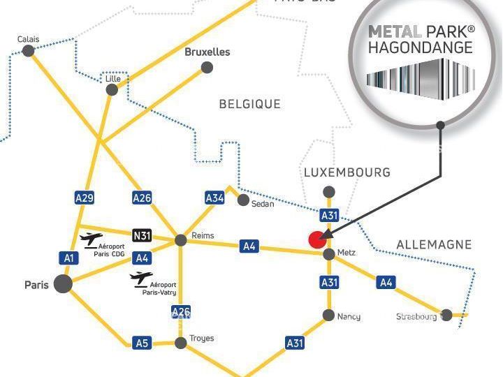 85000 m² pour cetentrepôts classe a en location à Hagondange
