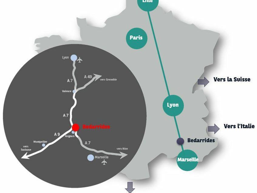 28830 m² pour cetentrepôts classe a en location à Bédarrides