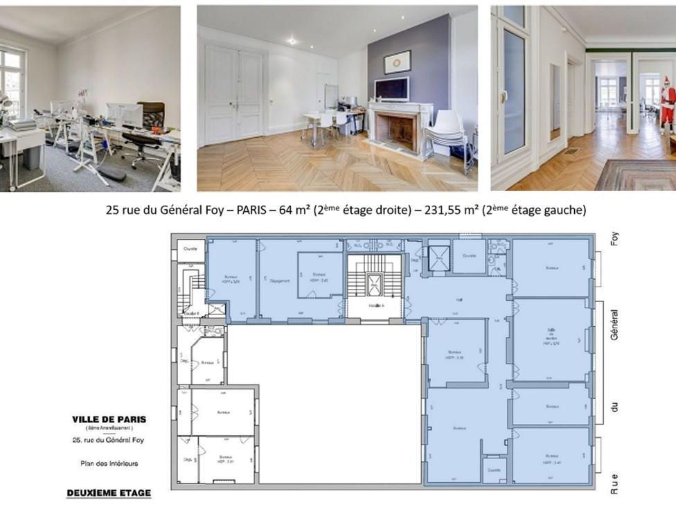 Location Bureaux 349 m² divisibles 75008 Paris