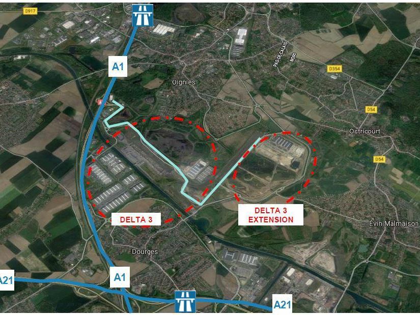 12130 m² pour cetentrepôts classe a en location à Dourges