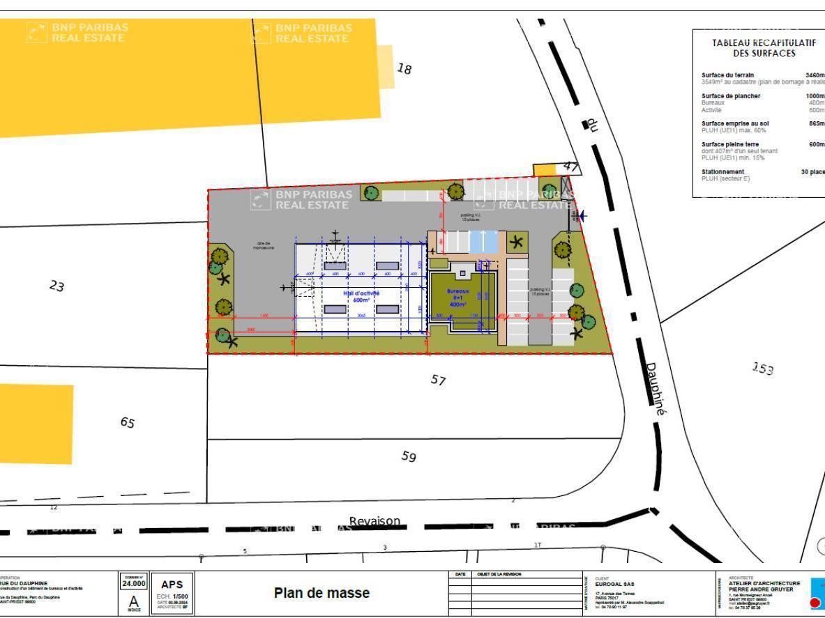 Vente Terrains 3460 m² non divisibles 69800 Saint-priest