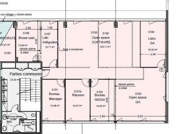 219 m² pour ce bureaux en location à Cesson sevigne