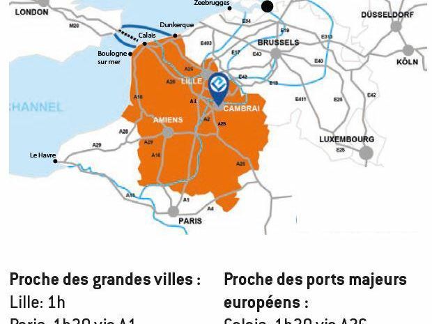 18944 m² pour cetentrepôts classe a en location à Épinoy