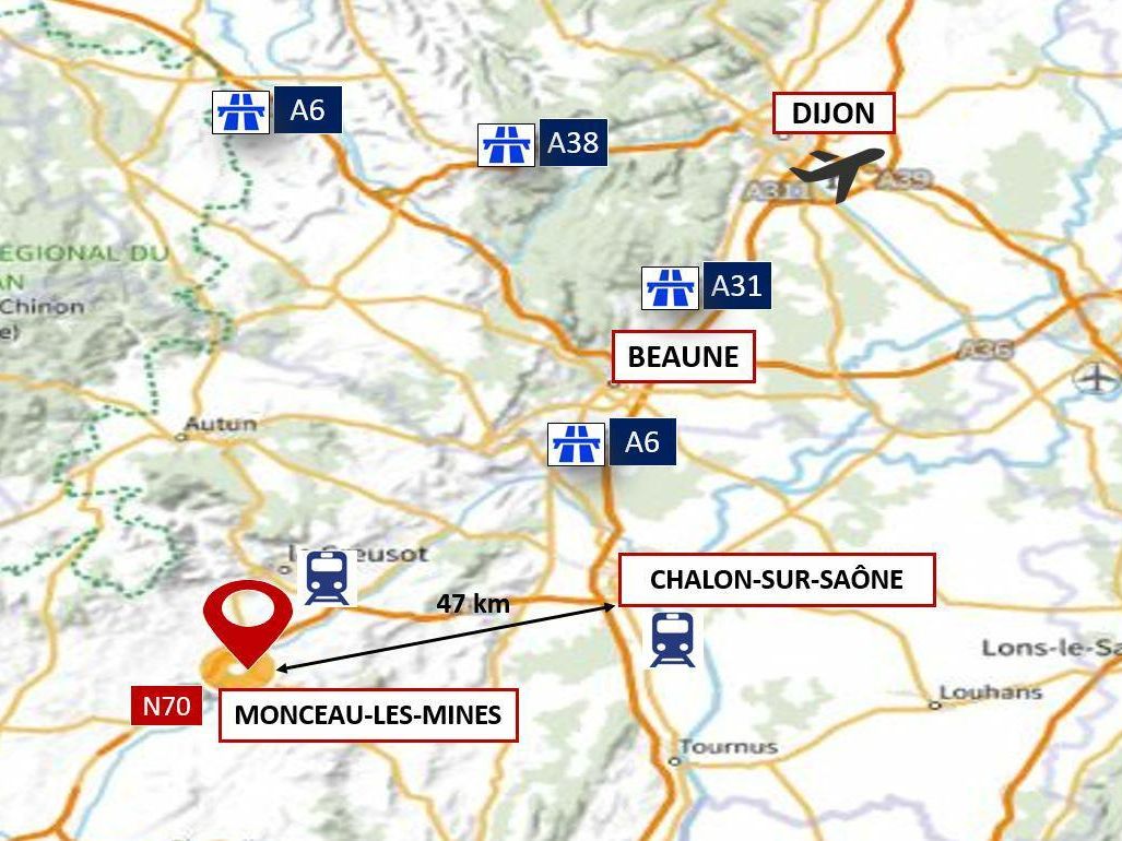 Location Entrepôts classe A 17754 m² divisibles 71300 Montceau-les-mines