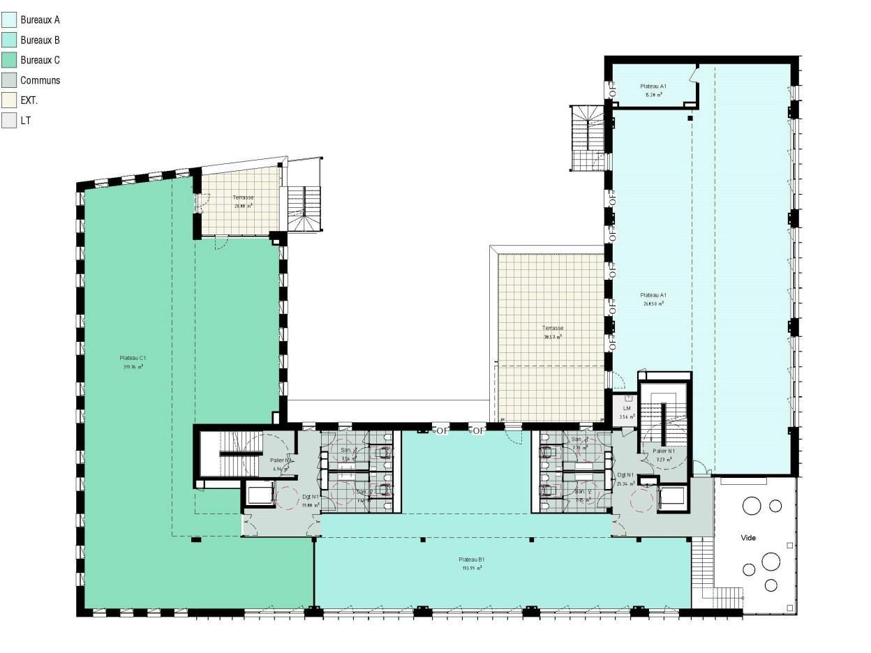 408.84 m² pour ce bureaux en location à Marcq-en-baroeul