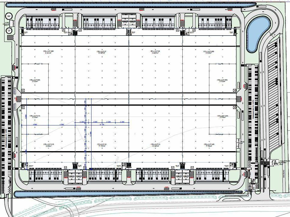 97079.32 m² pour cetentrepôts classe a en location à Loon-plage