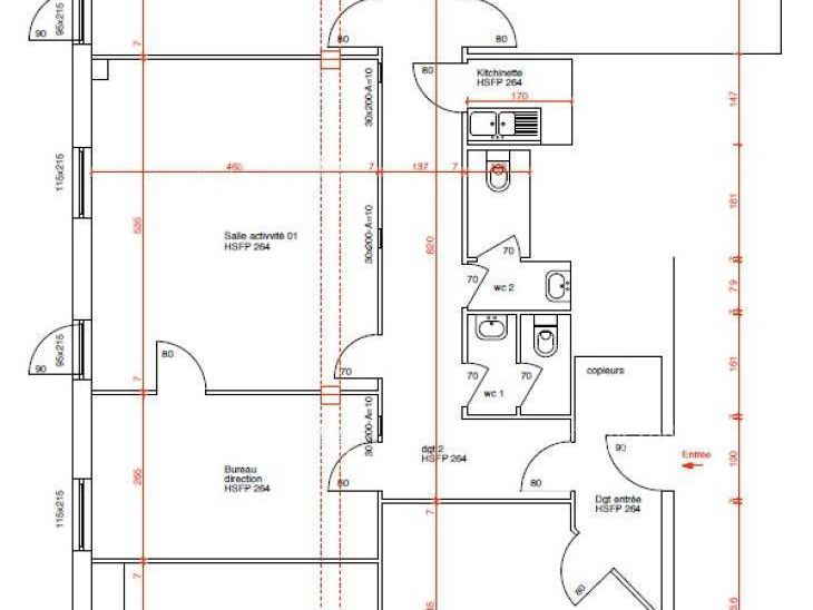 126 m² pour ce bureaux en location à Saint gregoire