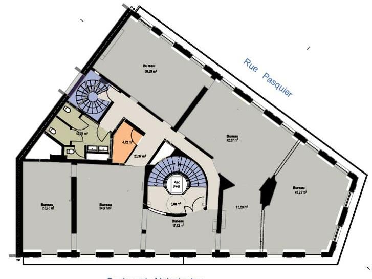 821.6 m² pour ce bureaux en location à Paris