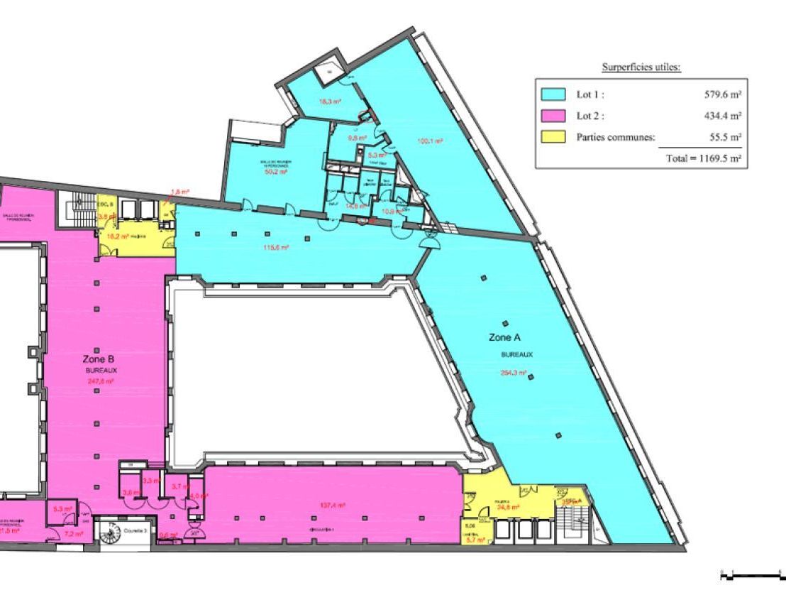 2594 m² pour ce bureaux en location à Paris