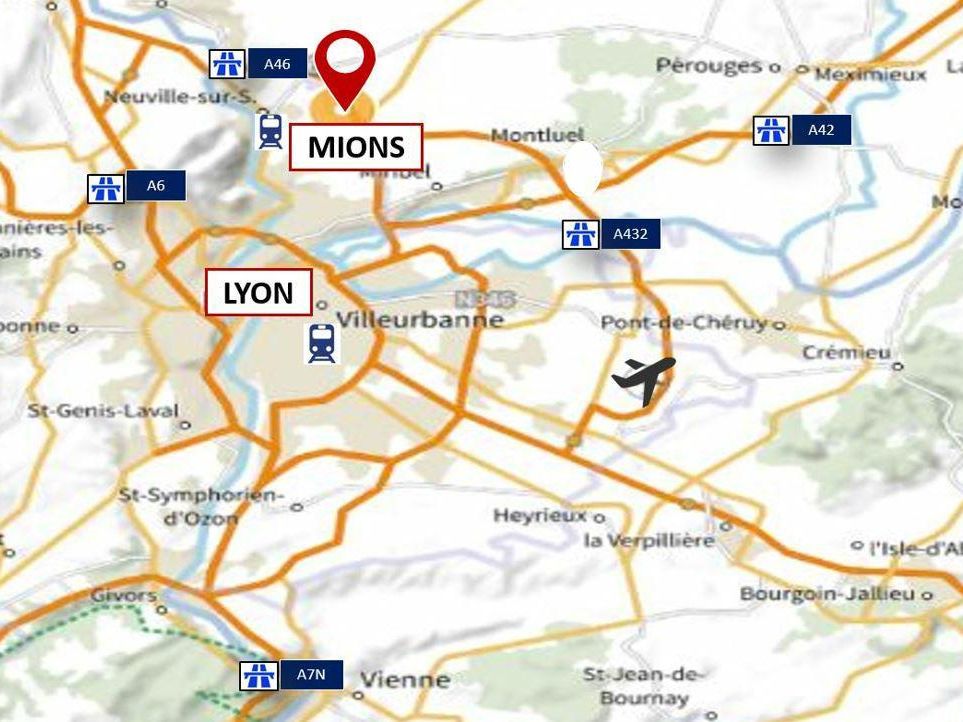 12602 m² pour cetentrepôts classe a en vente à Mionnay