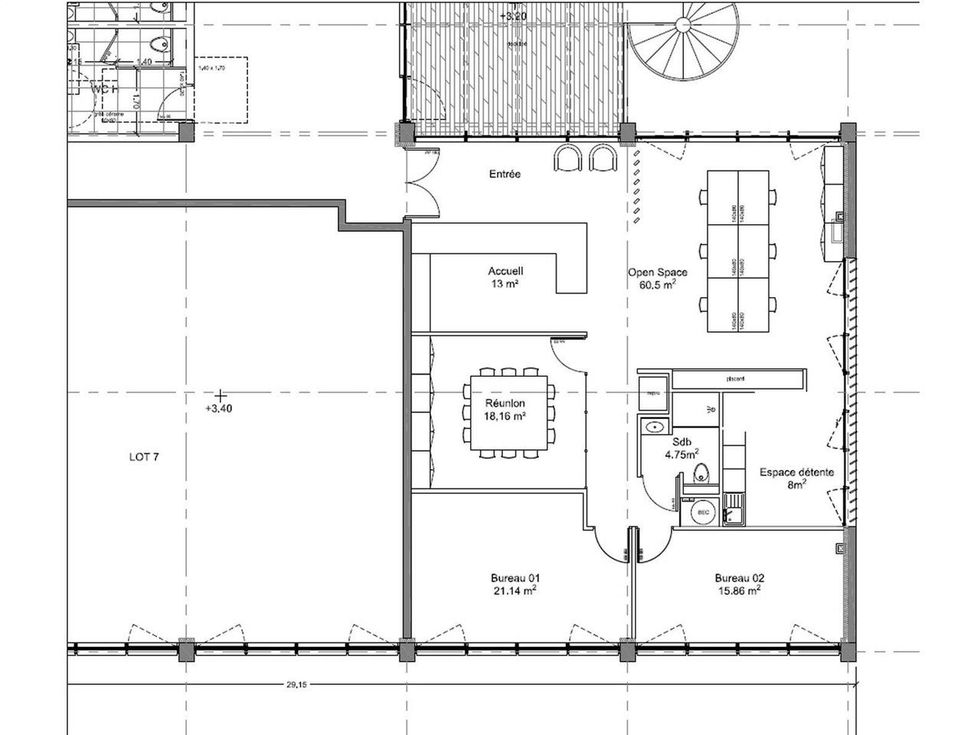 A louer bureaux modernes et design de 178 m² doté