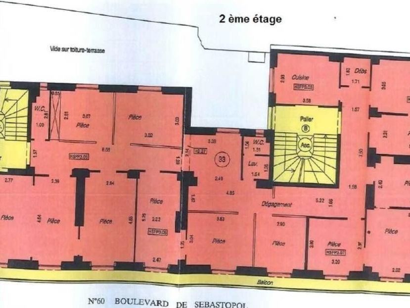 275 m² pour ce bureaux en location à Paris