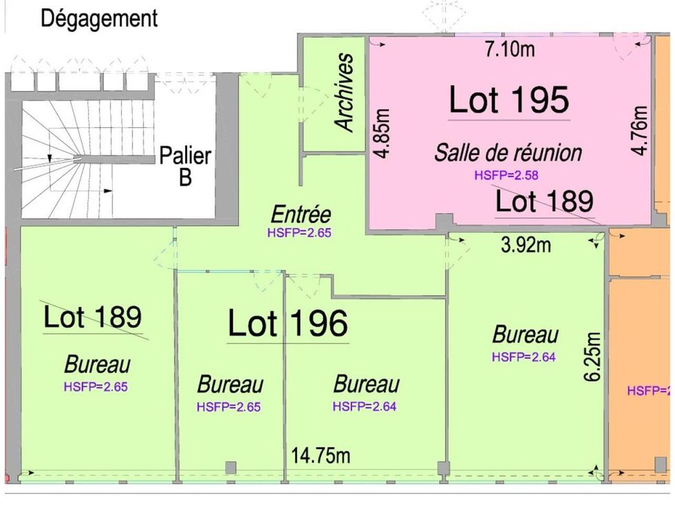 137 m² pour ce bureaux en location à Bordeaux