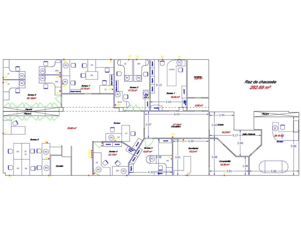Location bureaux 542 m² non divisibles