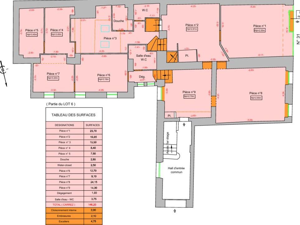 Location local commercial 235 m² non divisibles