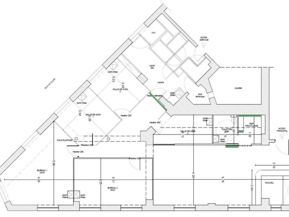 Location bureaux 150 m² non divisibles