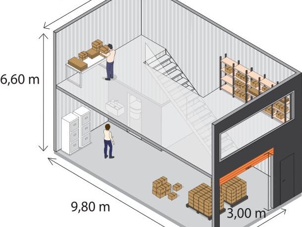Location entrepôts 96 m² non divisibles