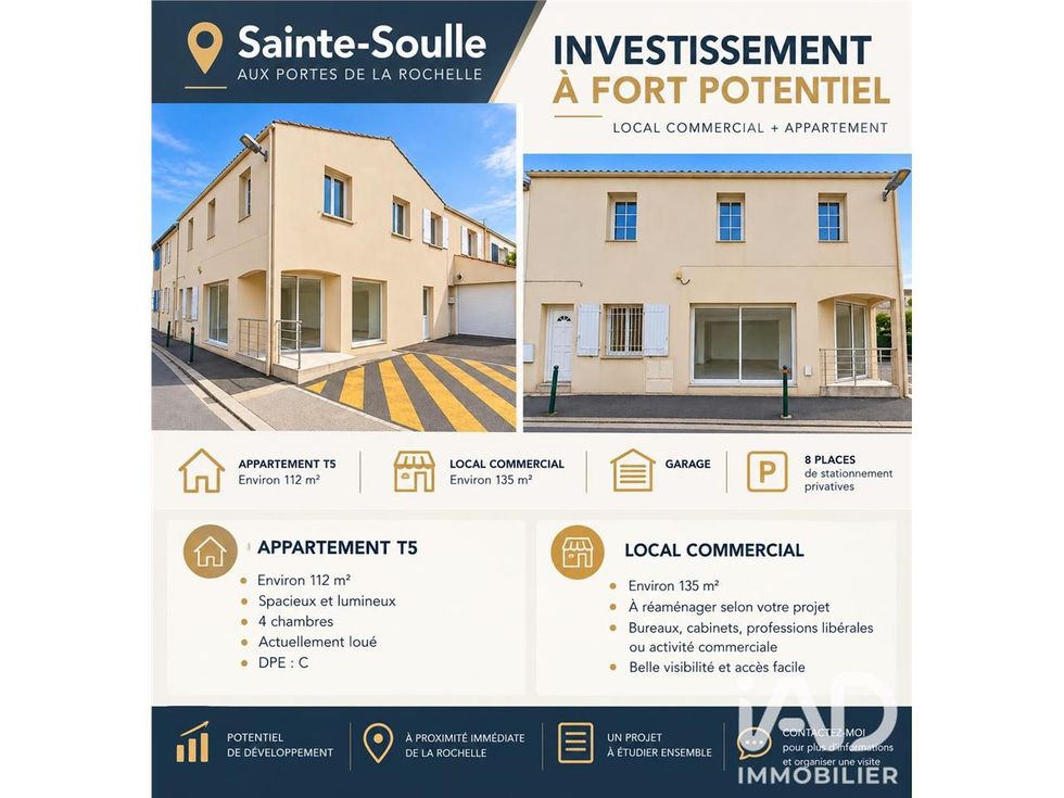 Vente local commercial 242 m² à Sainte-Soulle