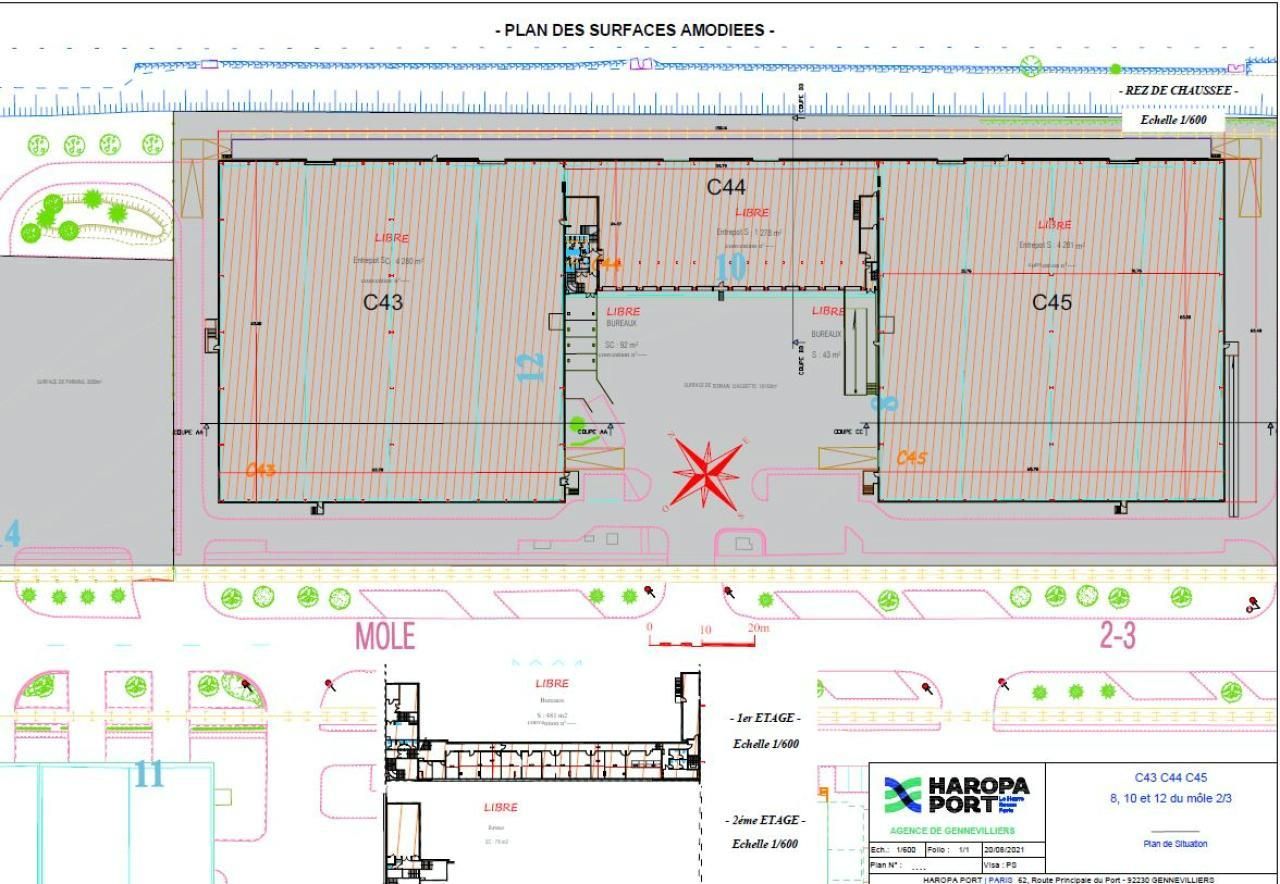 13532 m² pour cetentrepôts classe b en location à Gennevilliers