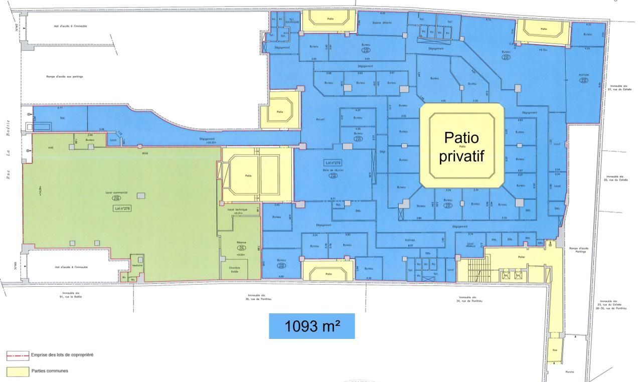 Location Bureaux 1093 m² non divisibles 75008 Paris