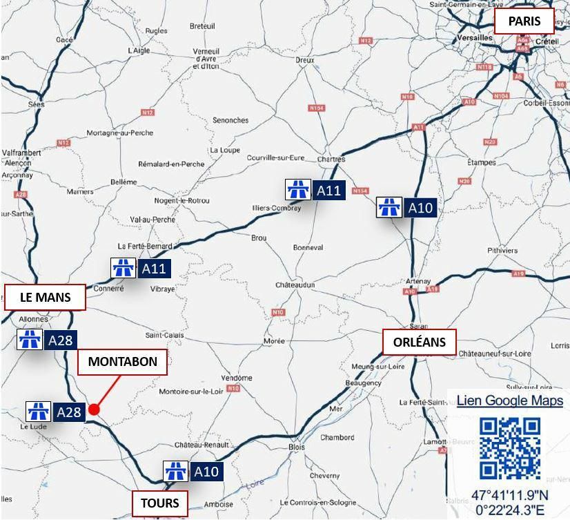 28114 m² pour cetentrepôts classe a en location à Montabon