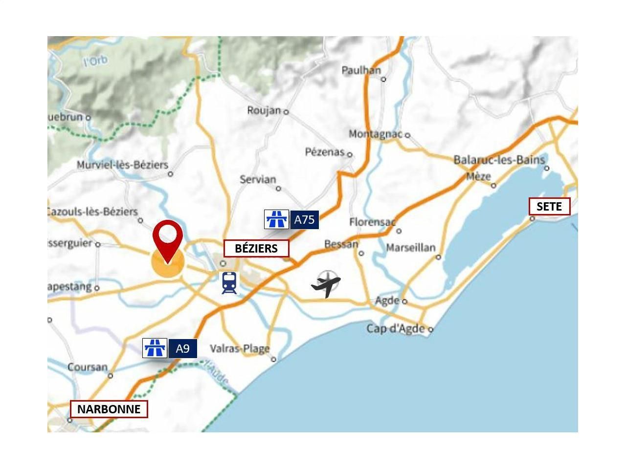 3849 m² pour cetentrepôts classe c en location à Béziers